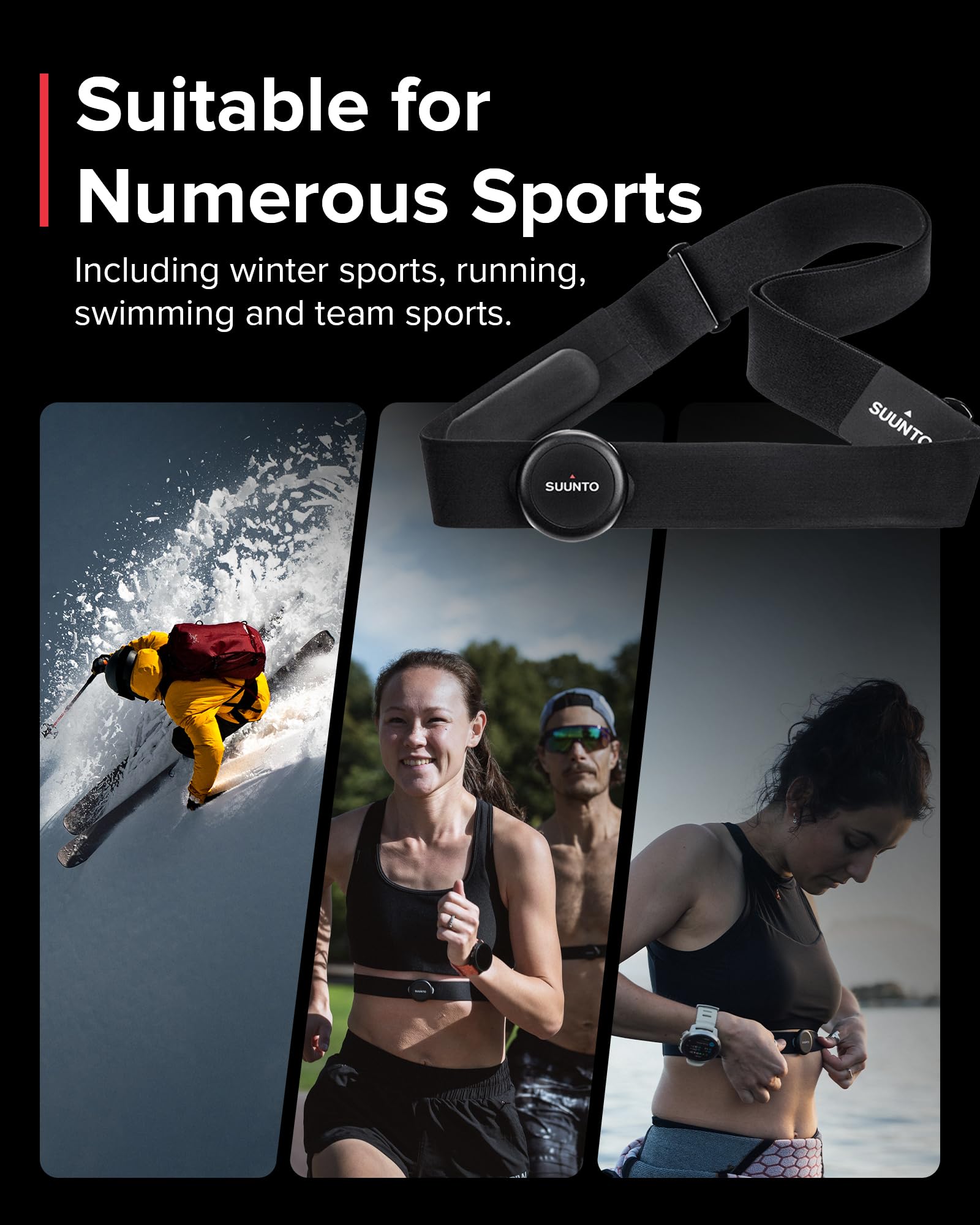 Foto 8 pulgar | Cinturón de Frecuencia Cardíaca Suunto Smart Superior Tracking Negro - Venta Internacional