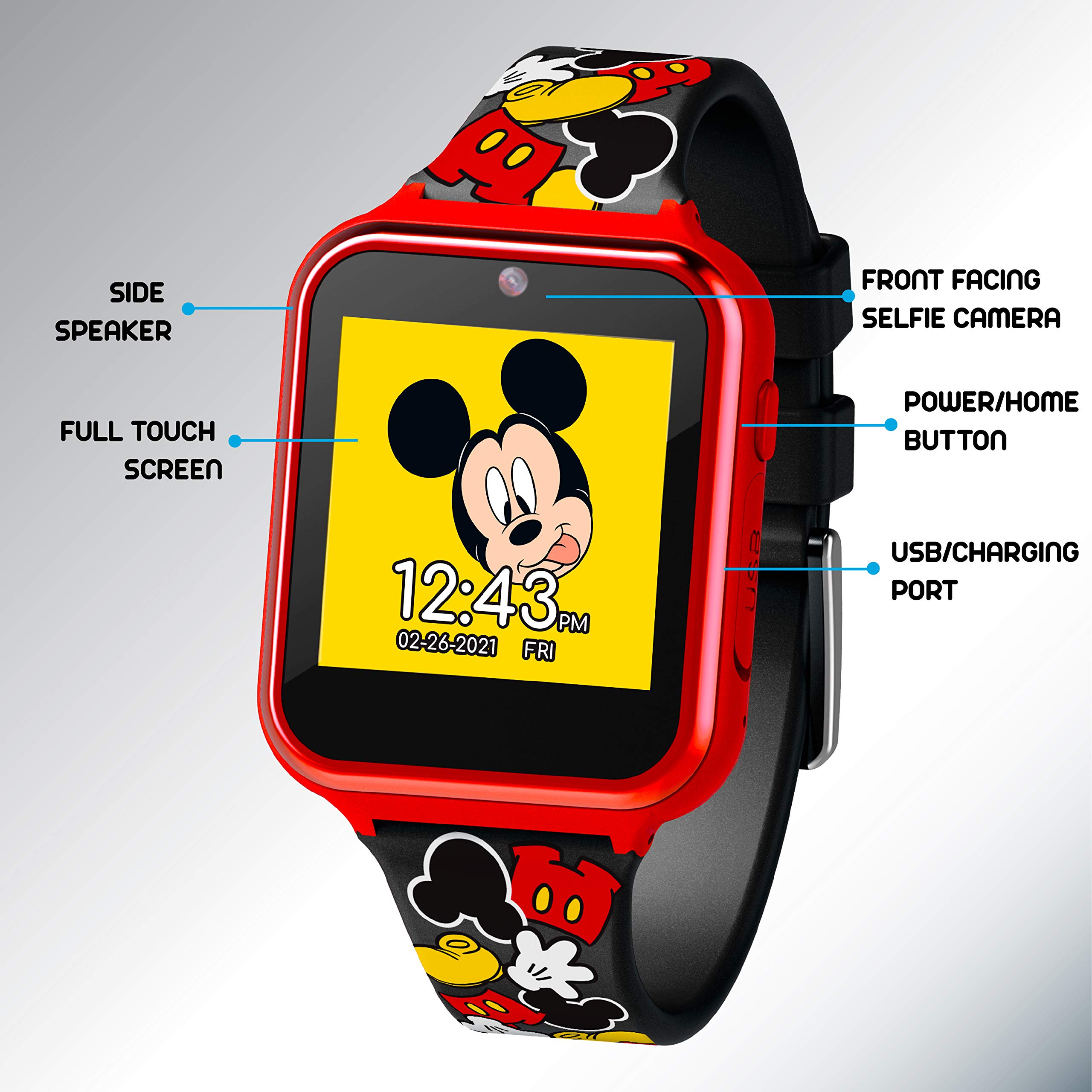 Foto 4 pulgar | Reloj Inteligente Accutime Kids Disney Mickey Mouse Rojo Negro Mk4089az - Venta Internacional.