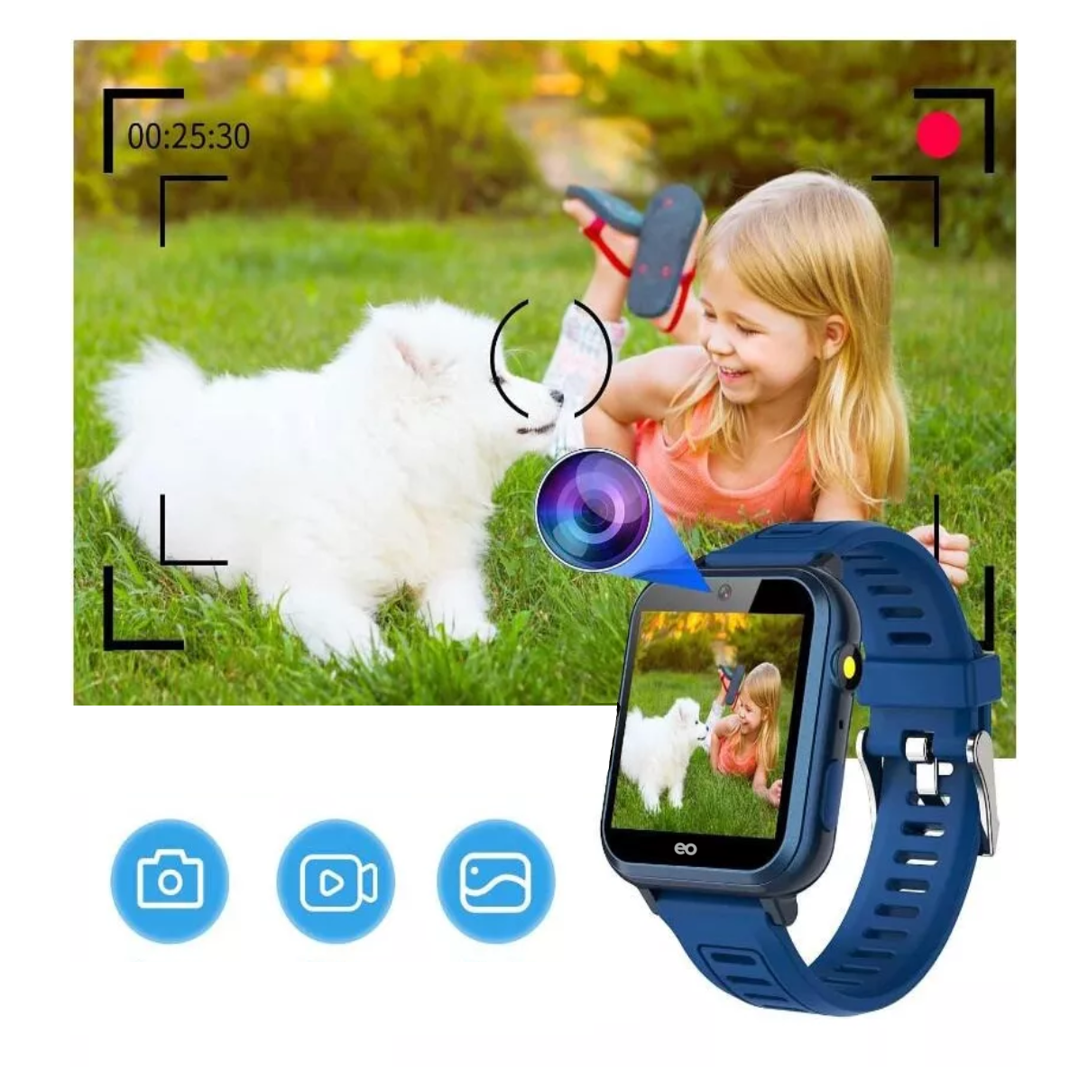 Foto 3 | Language Reloj Inteligente Para Niños, 24 Juegos, Podómetro, Cámara, Eo Safe Imports Esi-14619-1 Azul