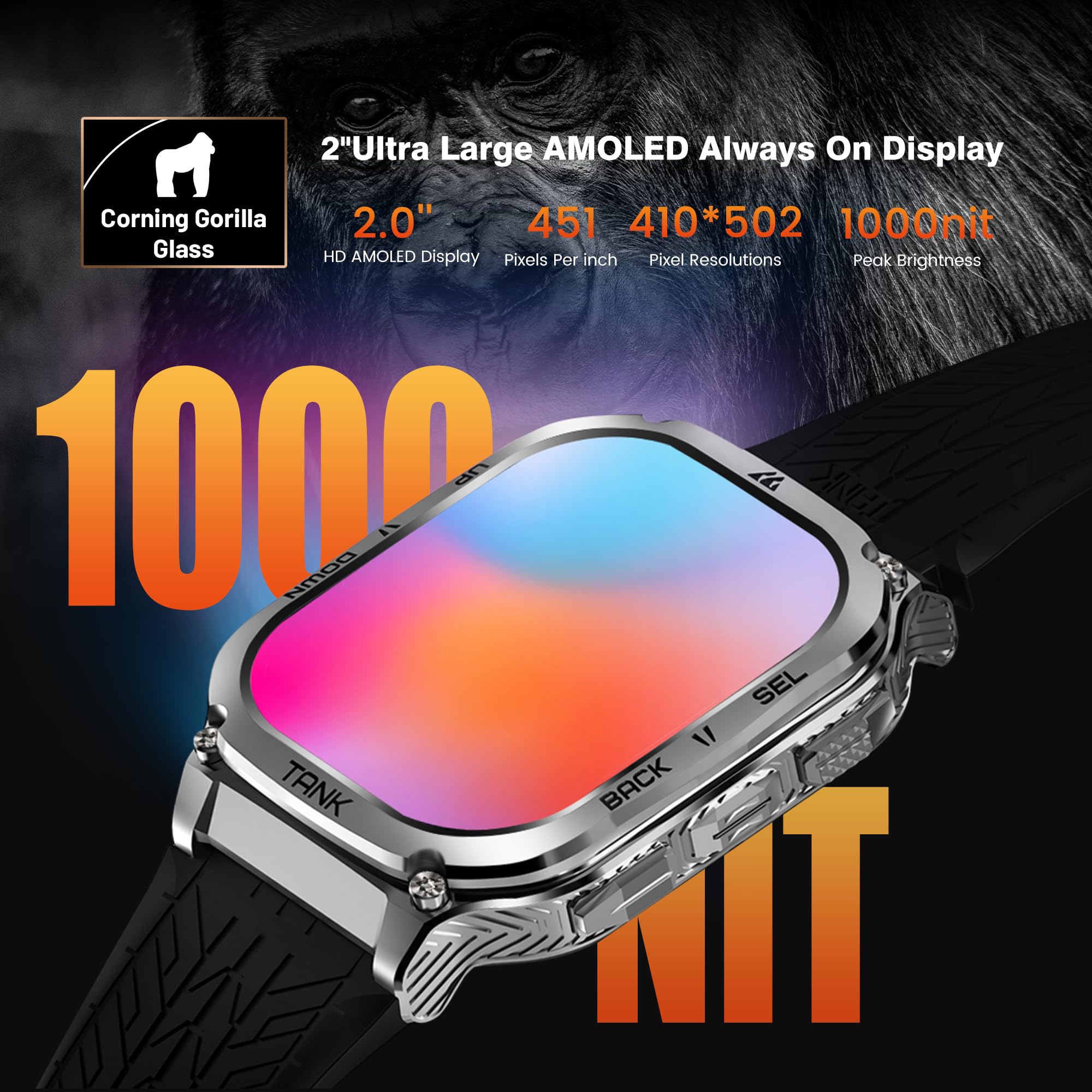 Foto 3 | Reloj Inteligente Amaztim Military M3 Ultra Gps 50 M Resistente al Agua - Venta Internacional