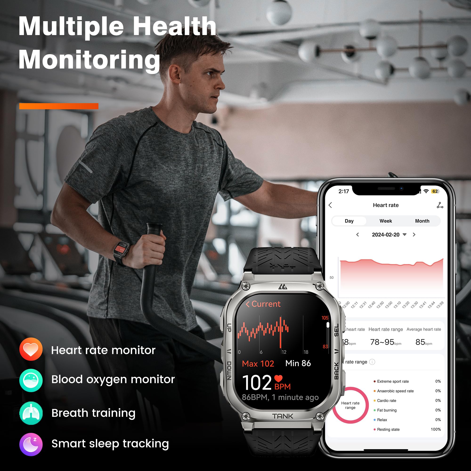Foto 5 pulgar | Reloj Inteligente Amaztim Military M3 Ultra Gps 50 M Resistente al Agua - Venta Internacional