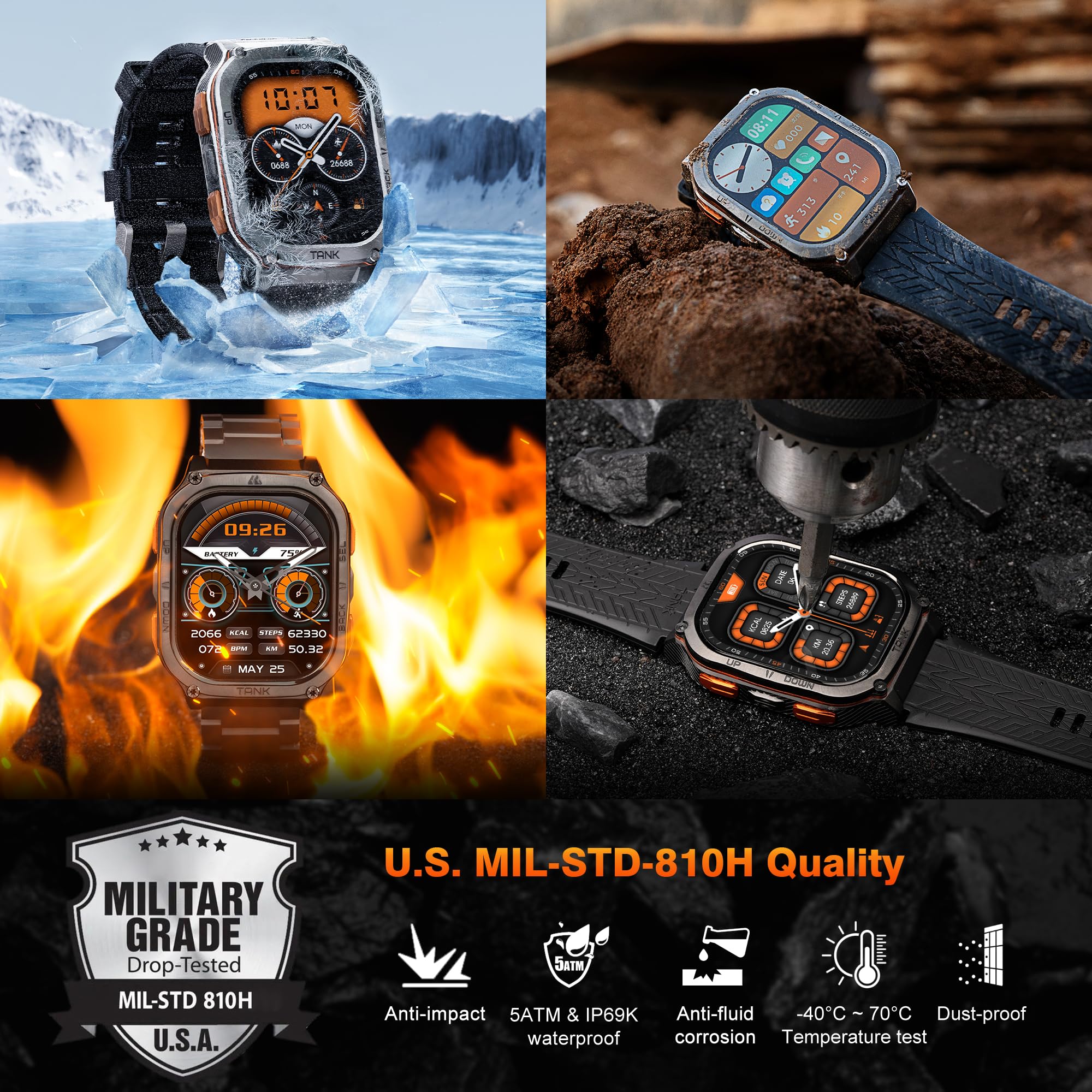 Foto 2 | Reloj Inteligente Amaztim Military M3 Ultra Gps 50 M Resistente al Agua - Venta Internacional
