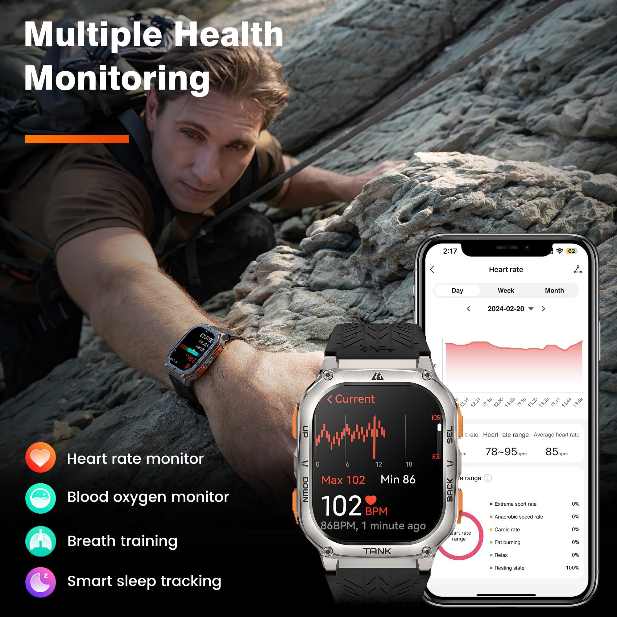 Foto 7 pulgar | Reloj Inteligente Amaztim Military M3 Ultra Gps 50 M Resistente al Agua - Venta Internacional