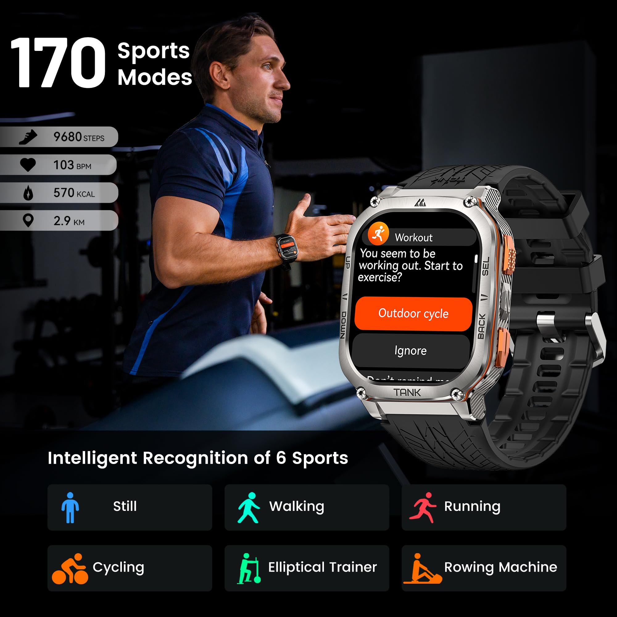 Foto 8 pulgar | Reloj Inteligente Amaztim Military M3 Ultra Gps 50 M Resistente al Agua - Venta Internacional