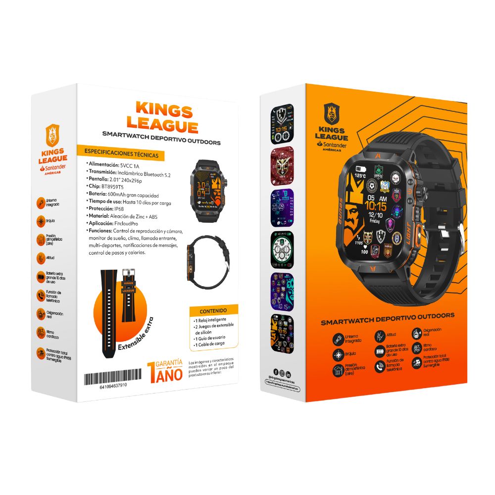 Foto 5 | SmartWatch Edición Kings League Modelo Klsw-01