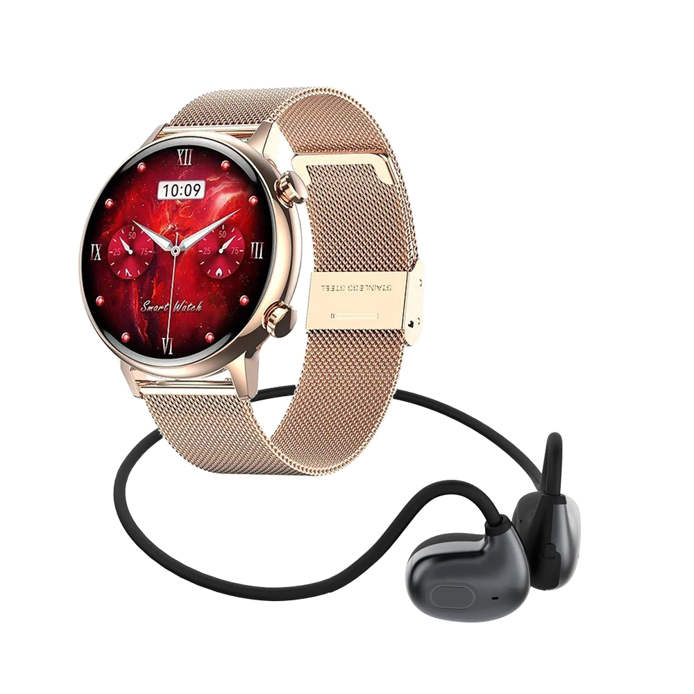 Foto 2 pulgar | Smartwatch G-tide Romance Para Mujer Dorado+ Audífonos Ac01