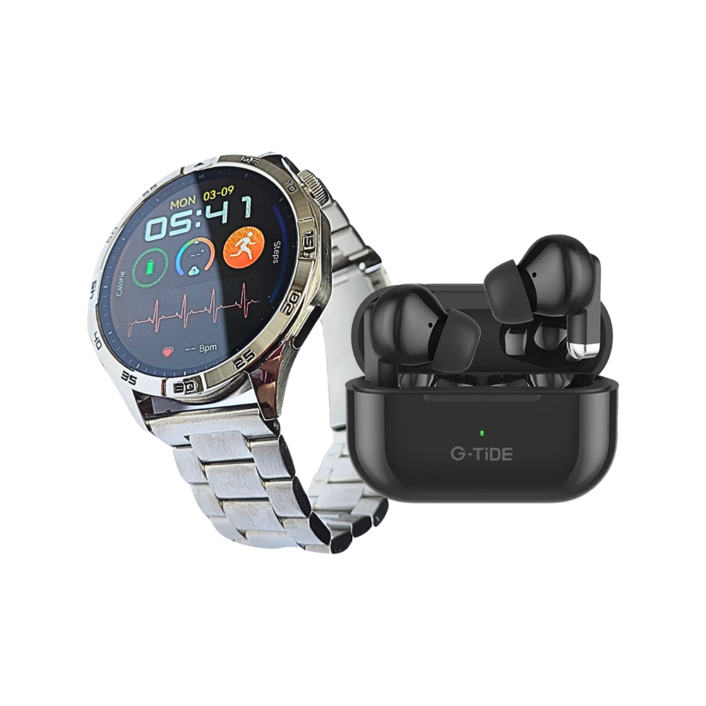 Foto 2 pulgar | Smartwatch G-tide Power Plata Acero Hombre+ Audífonos L22