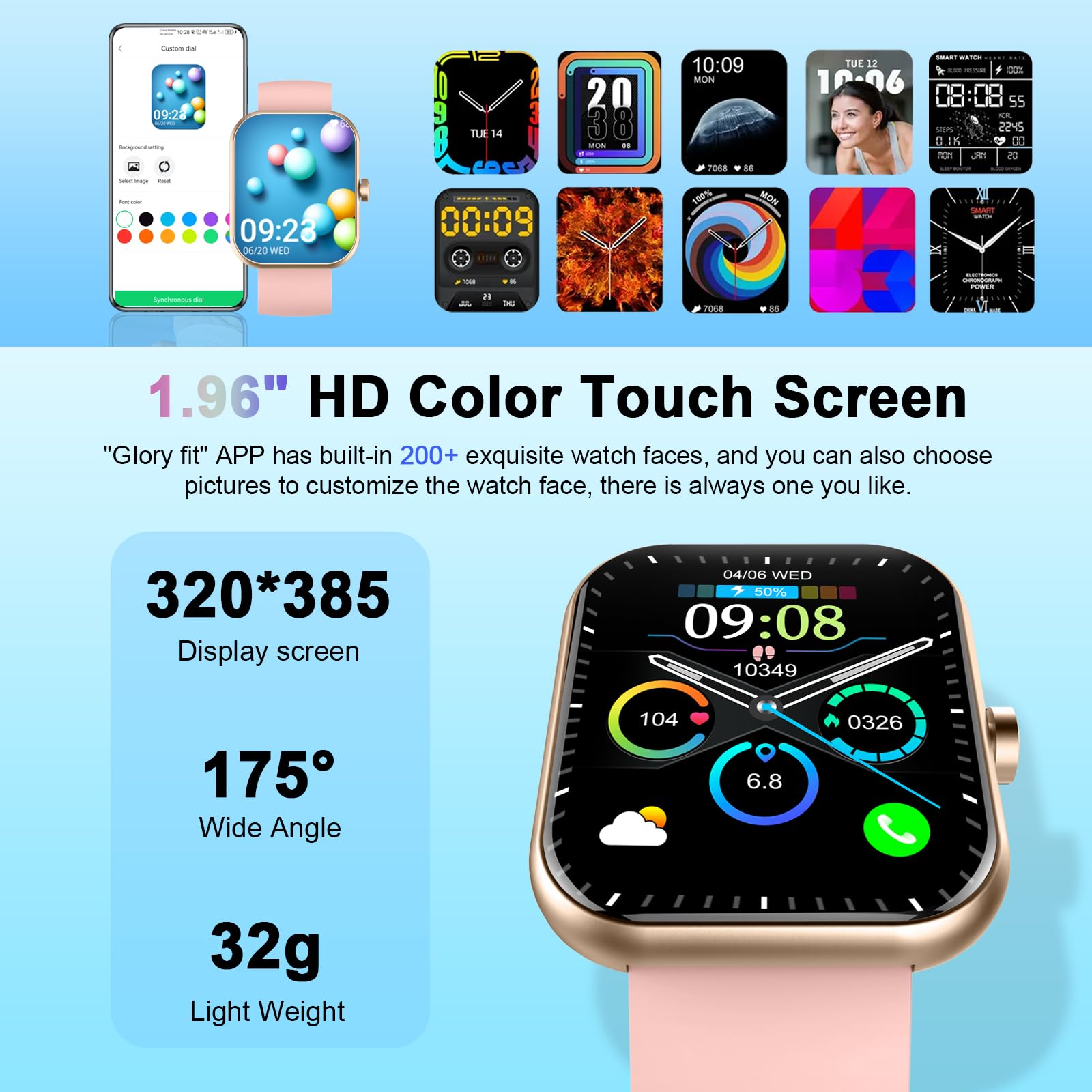 Foto 5 pulgar | Reloj Inteligente Motast Y66 Con Pantalla Hd De 1.96 Pulgadas, Más De 110 Modos Deportivos Ip68 - Venta Internacional.