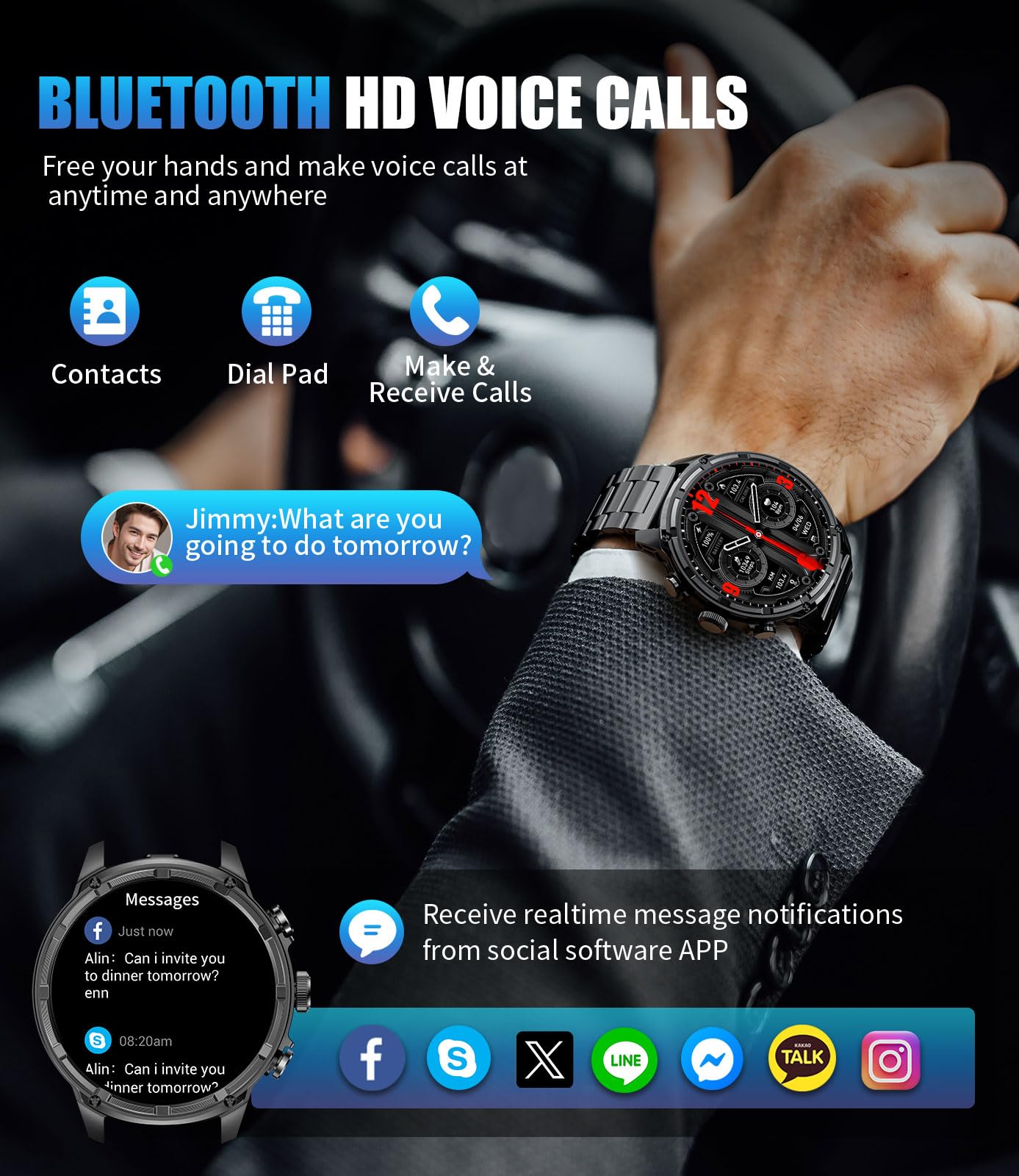 Foto 8 pulgar | Reloj Inteligente Lige Military Fv13, 80 Días De Espera, 710 Mah, 50 M - Venta Internacional.