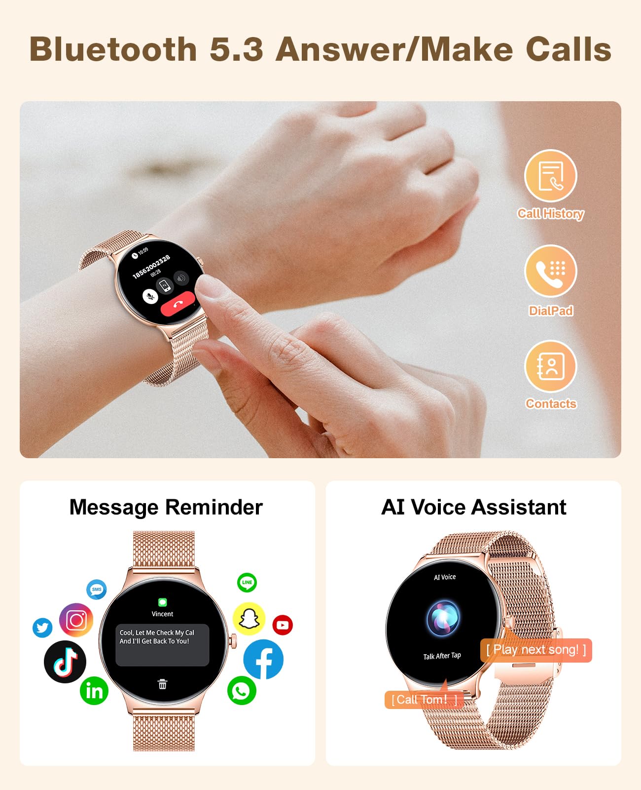 Foto 3 pulgar | Smartwatch Souyie con Pantalla Amoled 1,43 Pulgadas Bluetooth Android E Ios - Venta Internacional