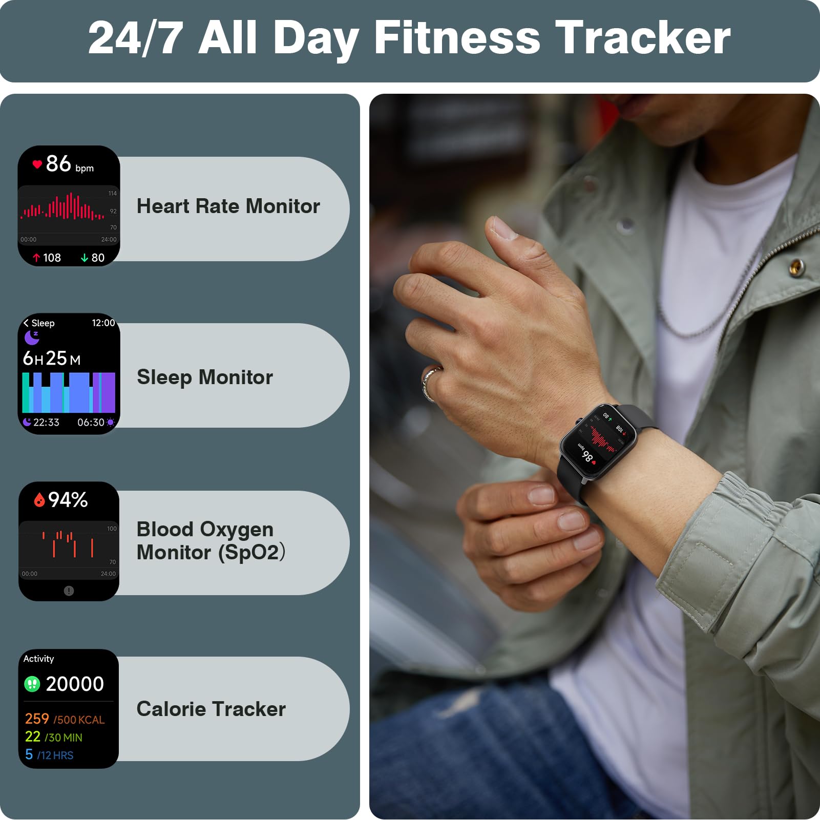 Foto 4 pulgar | Smartwatch Aeac 1,8 Pulgadas con Alexa - Venta Internacional