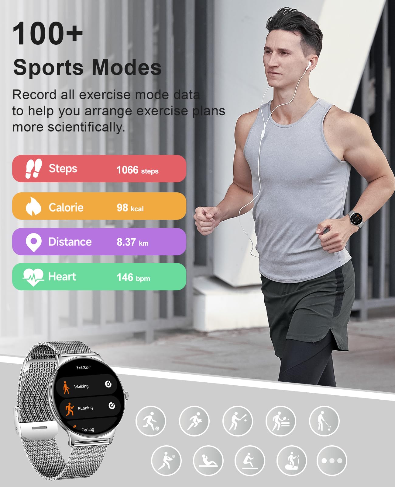 Foto 3 pulgar | Smartwatch Cardíaca Amoled Souyie 1,43 Pulgadas Ip67 - Venta Internacional