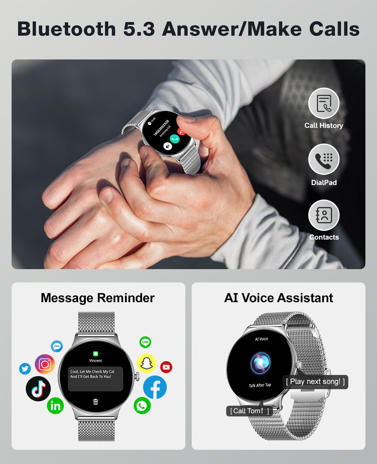 Foto 4 pulgar | Smartwatch Cardíaca Amoled Souyie 1,43 Pulgadas Ip67 - Venta Internacional