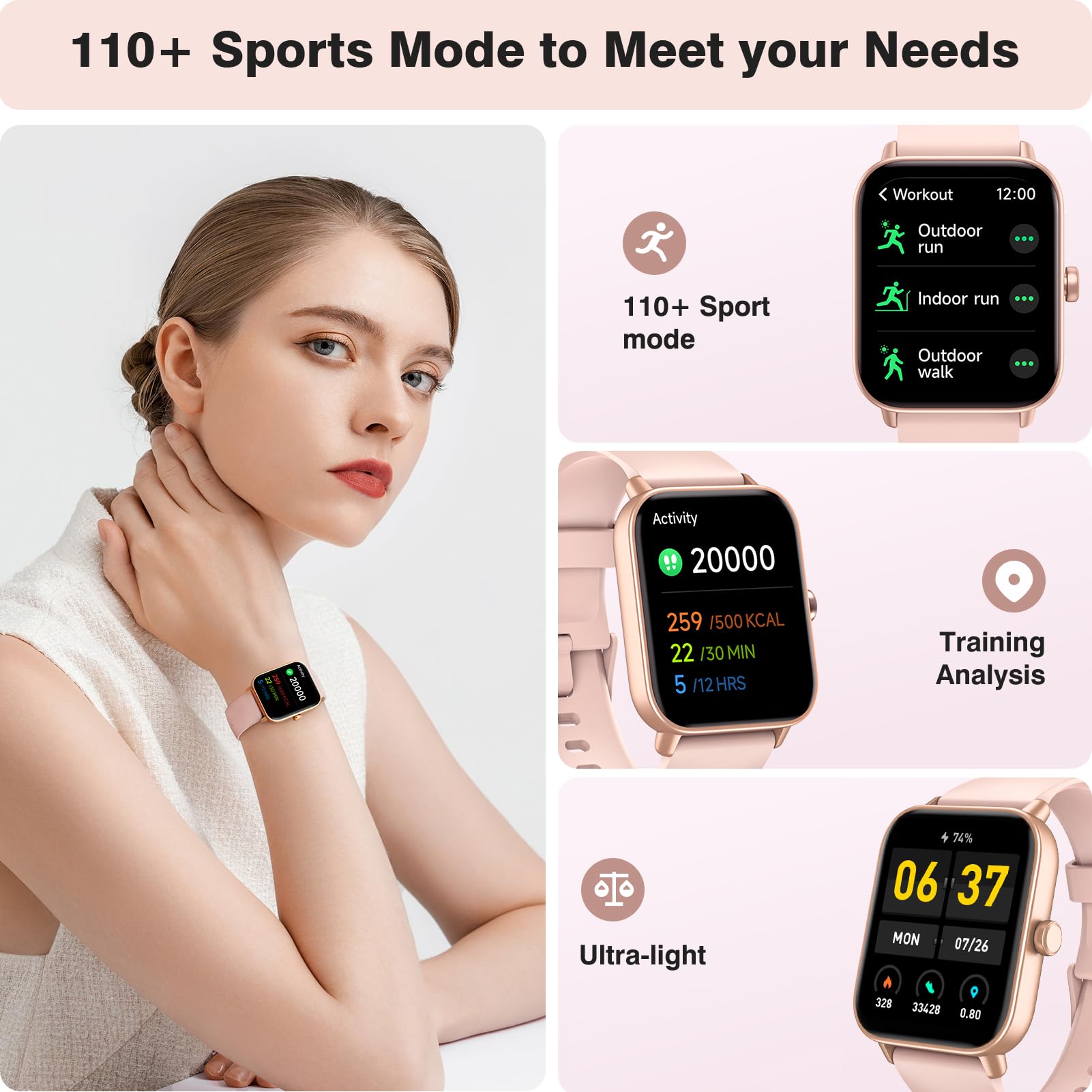Foto 7 pulgar | Smartwatch Aeac 1,8 Pulgadas con Alexa iPhone y Android Ip68 - Venta Internacional