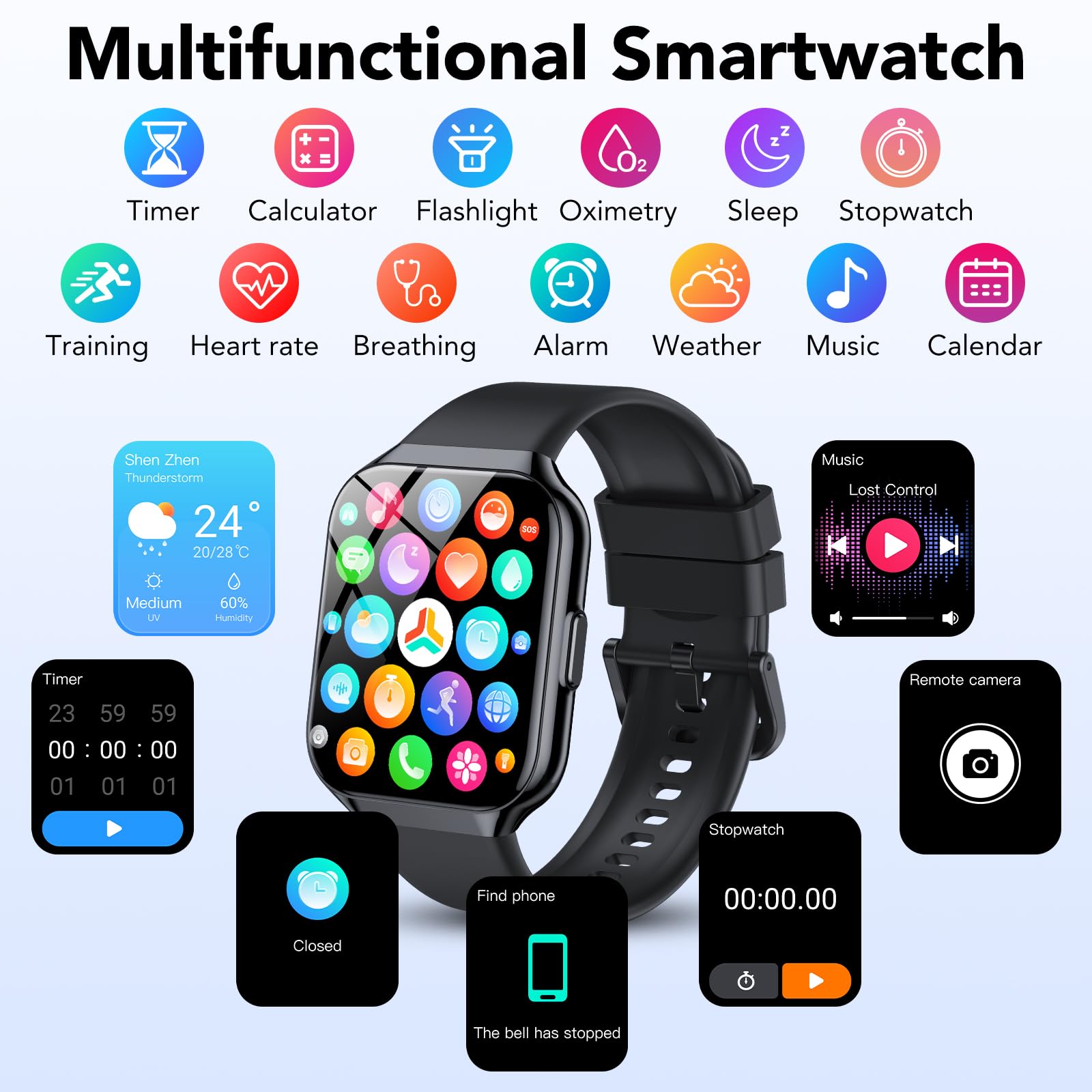 Foto 7 pulgar | Smartwatch Cascho P98 1.96 Pulgadas Ip68 a Prueba de Agua - Venta Internacional