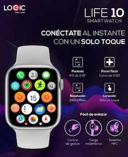 Foto 3 | Reloj Inteligente Logic Life 10 Smartwatch Rosa