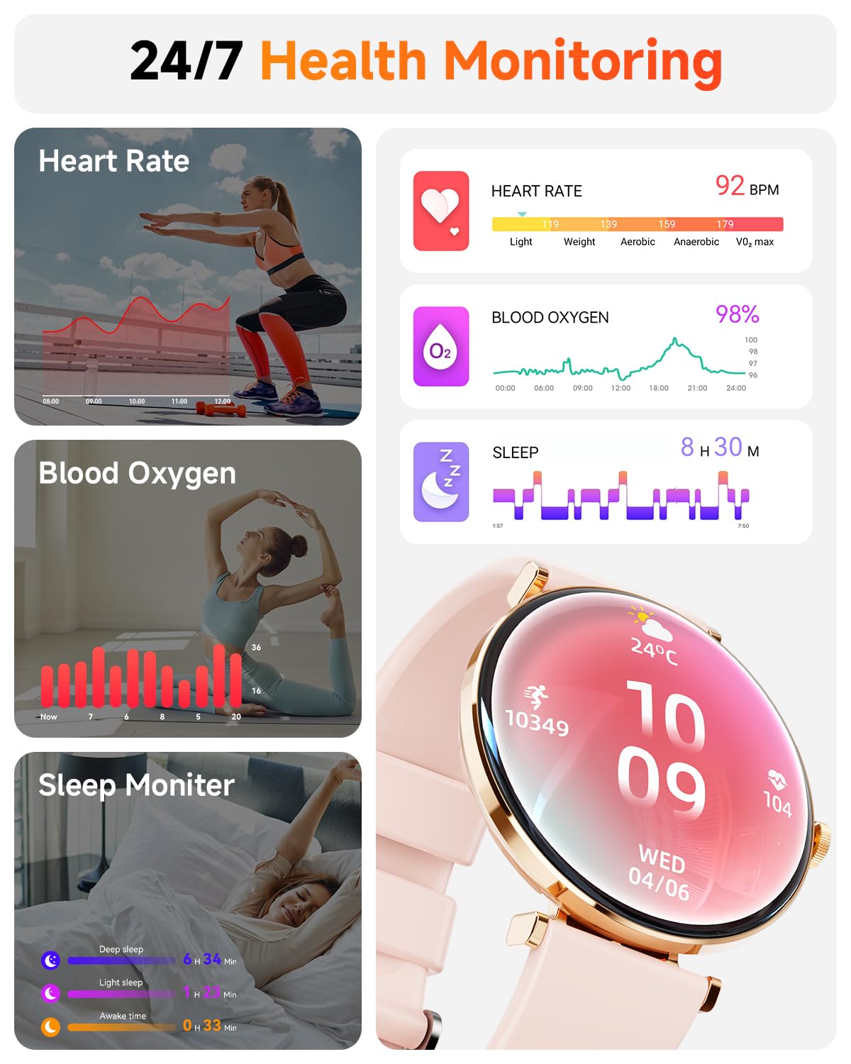 Foto 4 pulgar | Smartwatch Hwagol Call Metal Slim para Mujer IP68 - Venta Internacional