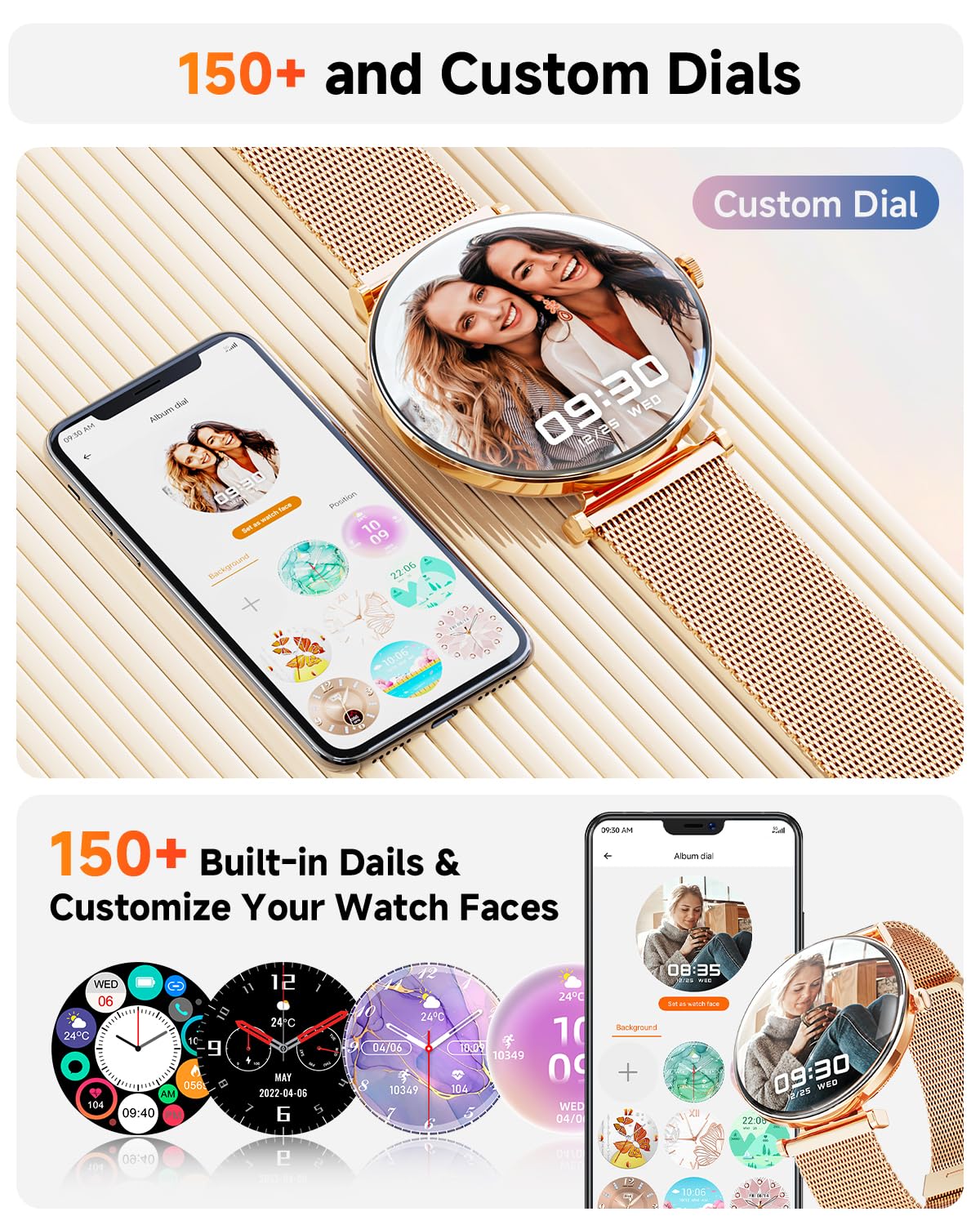 Foto 7 pulgar | Smartwatch Hwagol Call Metal Slim para Mujer IP68 - Venta Internacional