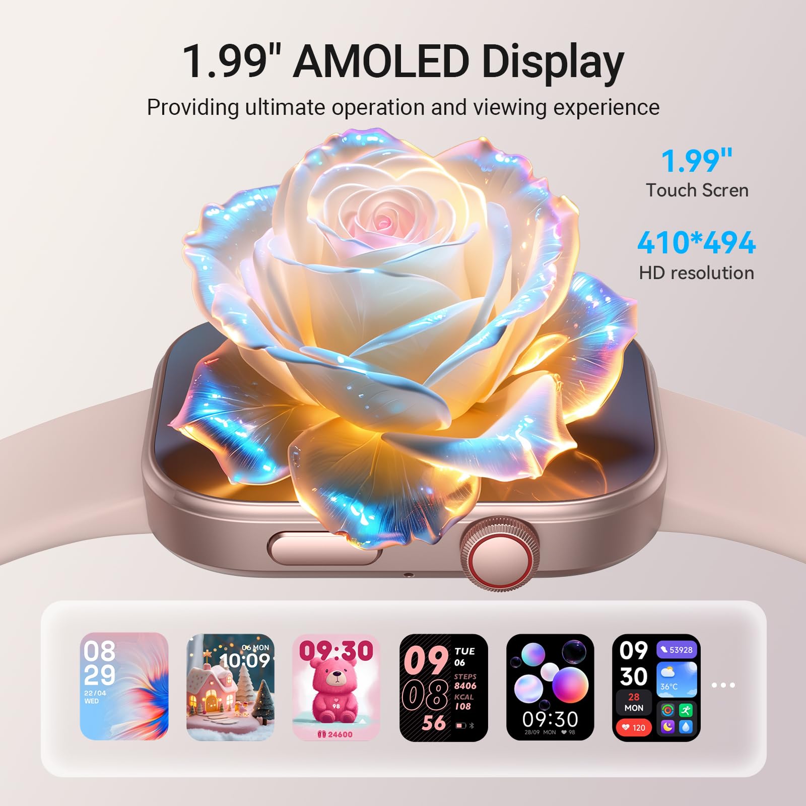 Foto 4 pulgar | Smartwatch Fitpolo con Pantalla Amoled de 1.99 Pulgadas para Mujer- Venta Internacional