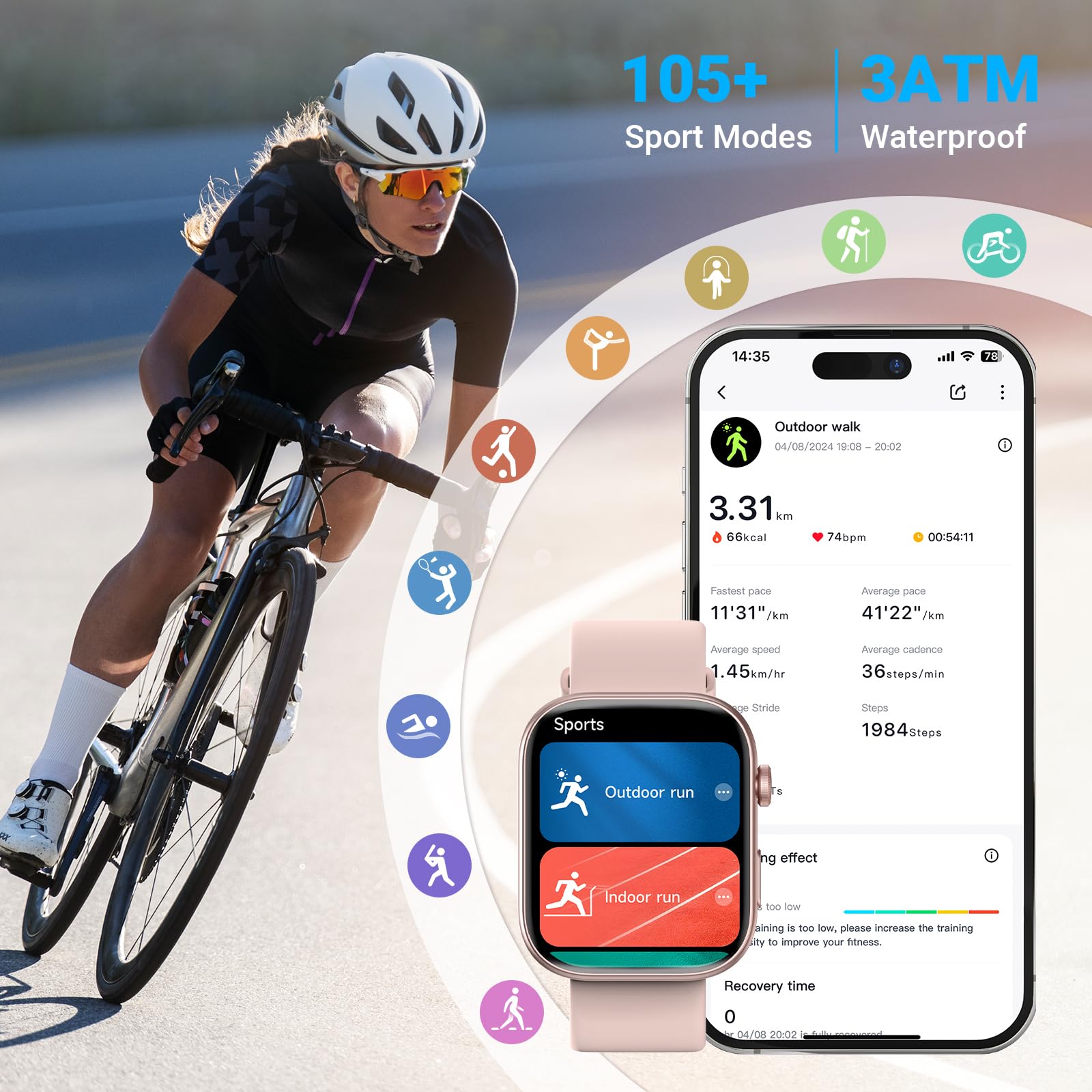 Foto 7 pulgar | Smartwatch Fitpolo con Pantalla Amoled de 1.99 Pulgadas para Mujer- Venta Internacional