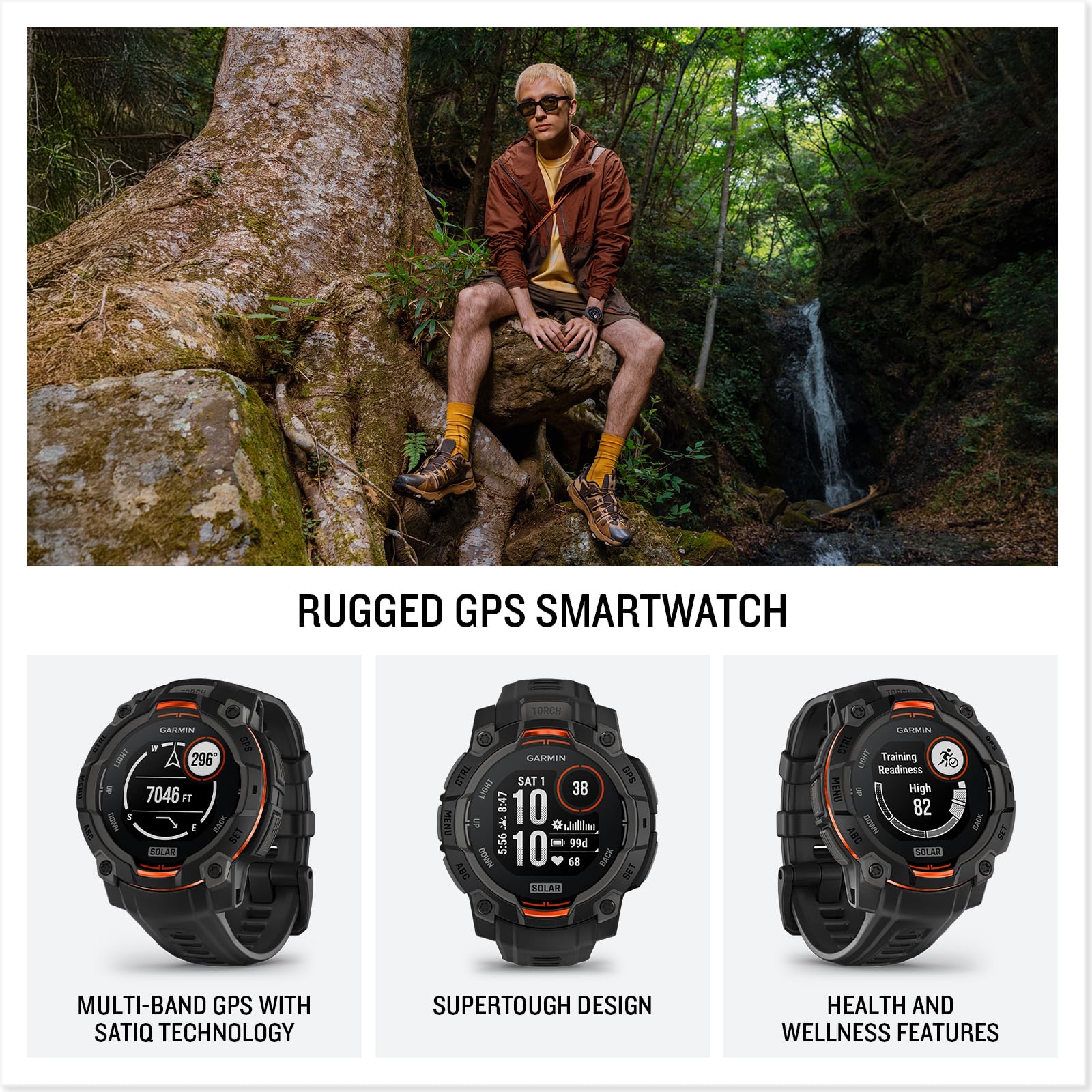 Foto 2 | Reloj Inteligente Garmin Instinct  3 Con Pantalla De 45 Mm Con Carga Solar - Venta Internacional.