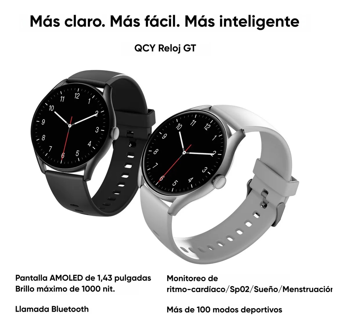 Foto 2 | Smartwatch Qcy Watch Gt  Negro