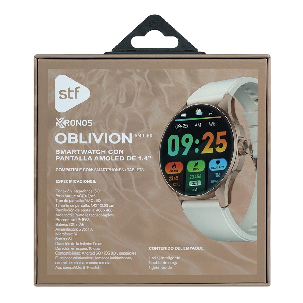 Foto 8 | Smartwatch Stf Kronos Oblivion Amoled 1.43'' Ip68  Beige