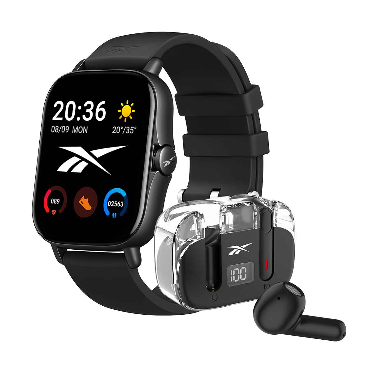 Foto 5 pulgar | Smartwatch Reebok  Sport Pack con Audifonos Negro