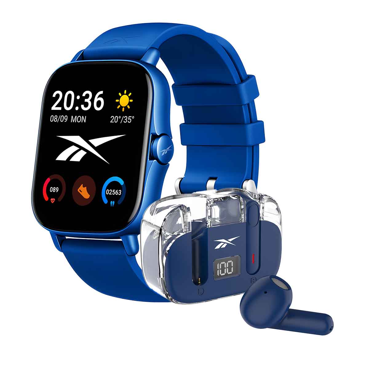 Foto 2 pulgar | Smartwatch Reebok  Sport con Audifonos  Azul