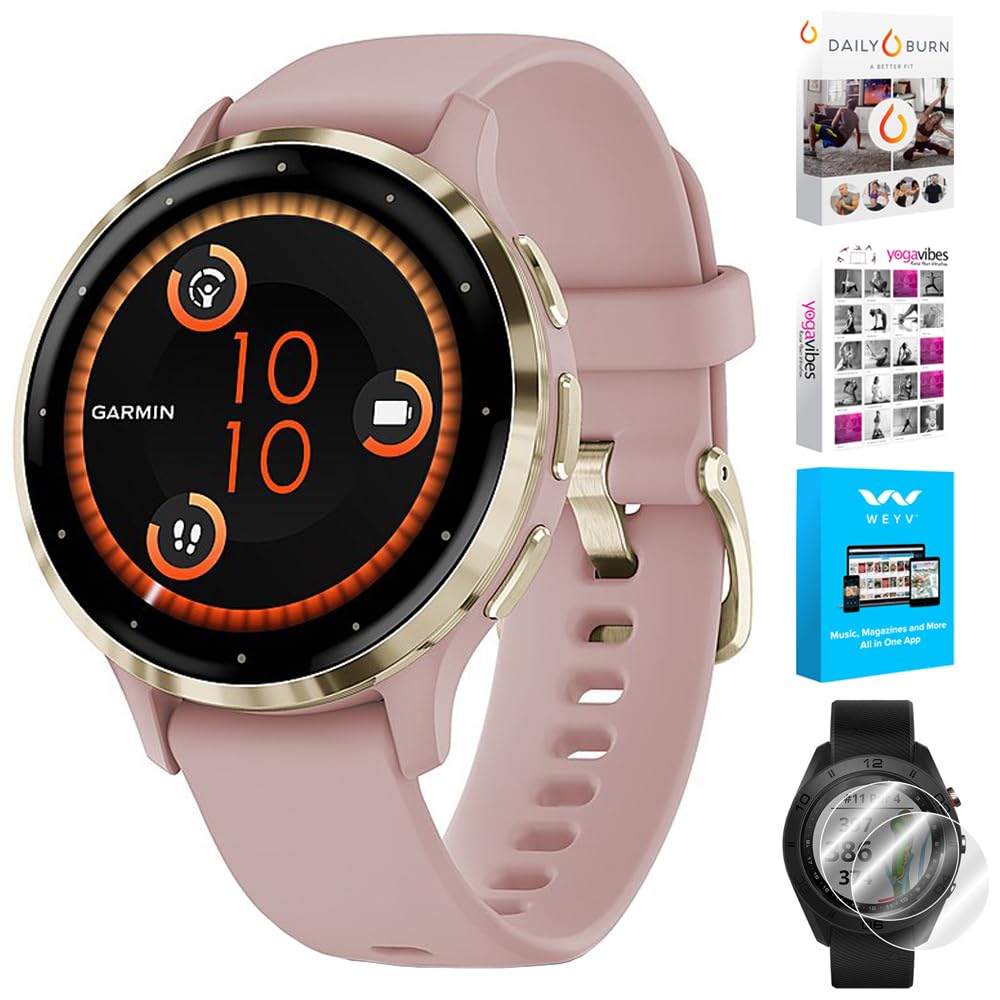 Bisel De Acero Dorado Smartwatch Garmin Venu 3s De 41 Mm Con Funda De Color Marfil - Venta Internacional.
