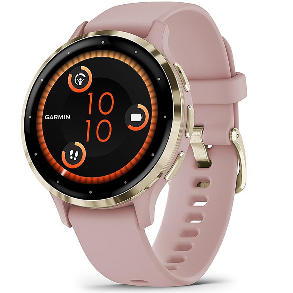 Foto 3 pulgar | Bisel De Acero Dorado Smartwatch Garmin Venu 3s De 41 Mm Con Funda De Color Marfil - Venta Internacional.