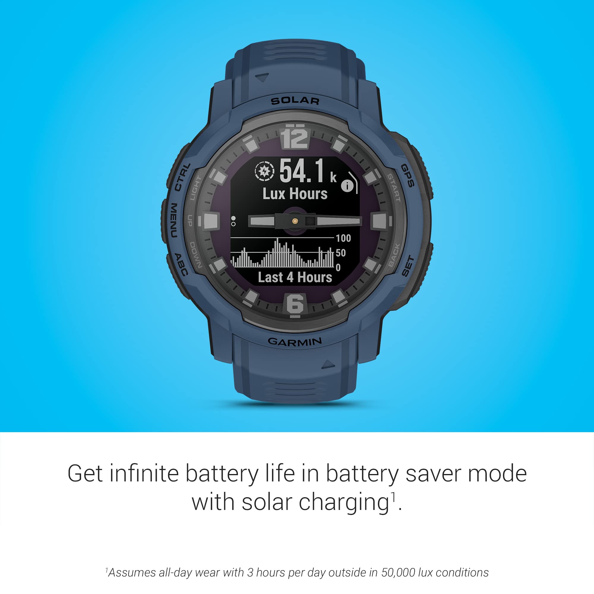 Foto 6 | Reloj Inteligente Garmin Instinct Crossover Solar Tidal Azul - Venta Internacional