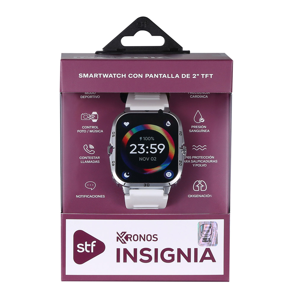 Foto 7 pulgar | Smartwatch Stf Kronos Insignia Tft 2.01'' Ip65 Blanco