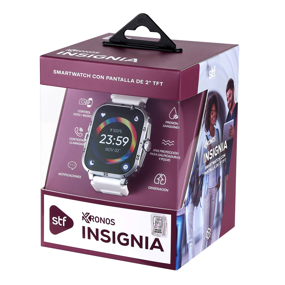 Foto 8 pulgar | Smartwatch Stf Kronos Insignia Tft 2.01'' Ip65 Blanco