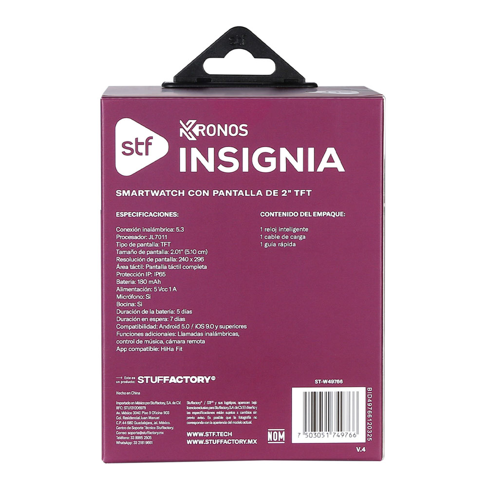 Foto 8 | Smartwatch Stf Kronos Insignia Tft 2.01'' Ip65 Blanco