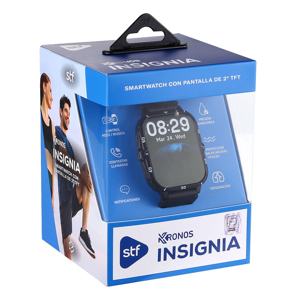 Foto 6 pulgar | Smartwatch Stf Kronos Insignia Tft 2.01'' Ip65 Negro