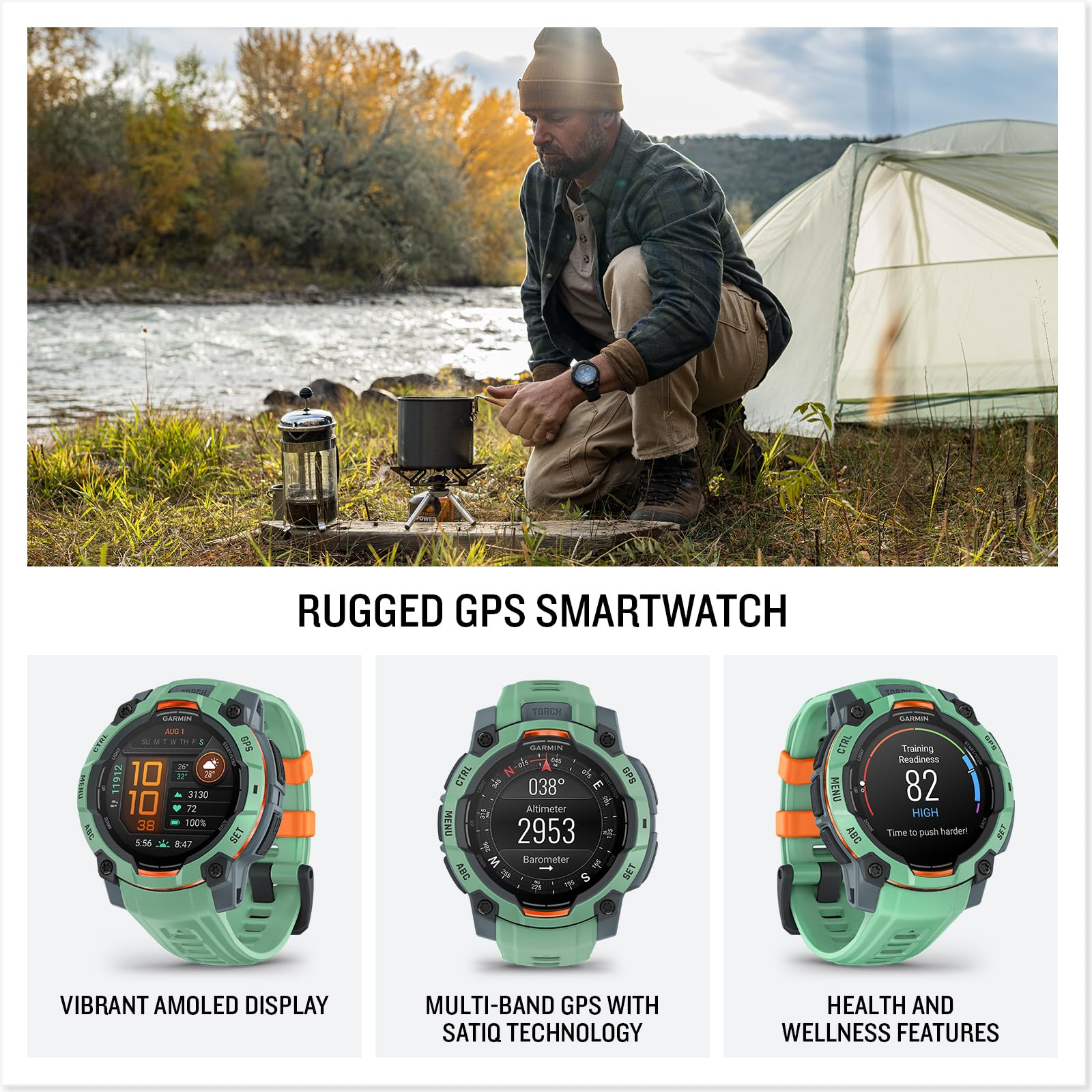 Foto 4 pulgar | Reloj Inteligente Garmin Instinct  3 Con Pantalla Amoled De 45 Mm Durante 18 Días - Venta Internacional.