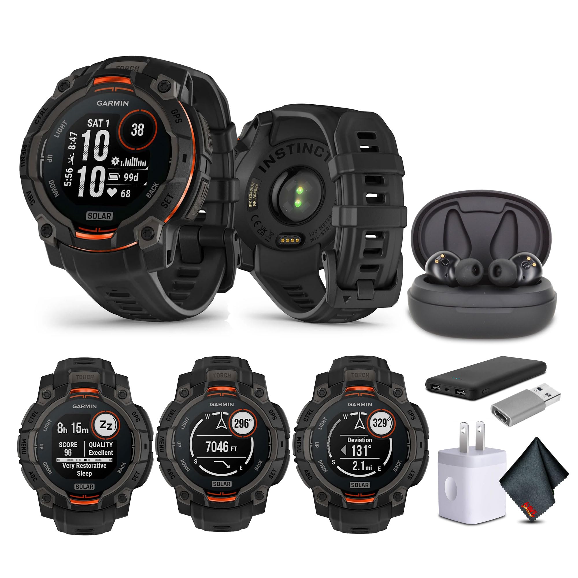 Foto 2 pulgar | Reloj Inteligente Garmin Instinct 3 Con Pantalla De 45 Mm Con Carga Solar - Venta Internacional.