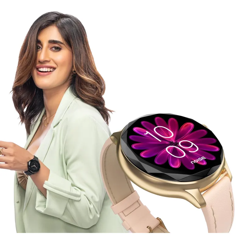 Foto 4 pulgar | Smartwatch Reloj Inteligente Noise Diva con Esfera con Corte Diamante Acabado Metálico Brillante Pantalla Amoled