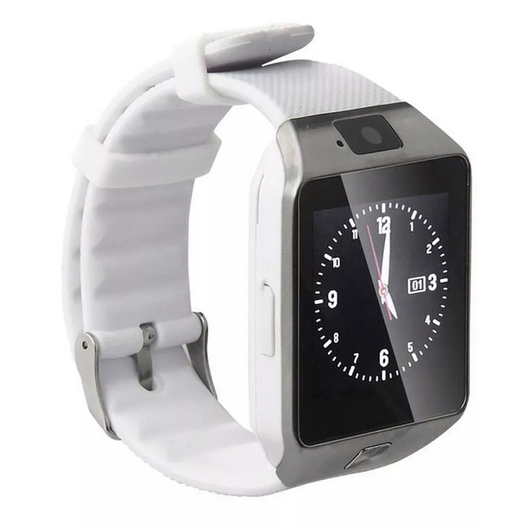 Smartwatch Dz09 Cámara Bluetooth Sim Sd Blanco