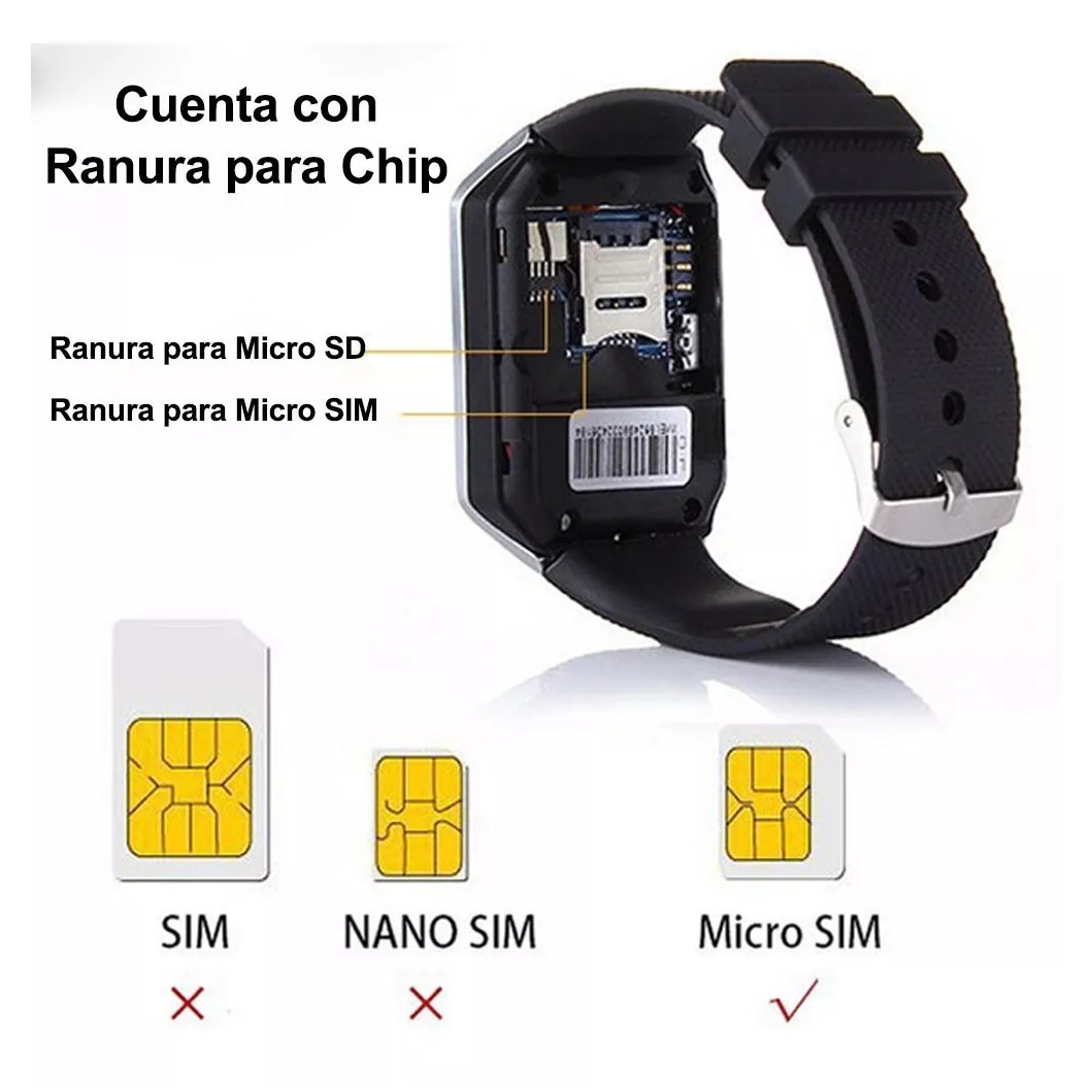 Foto 6 pulgar | Smartwatch Dz09 Cámara Bluetooth Sim Sd Blanco