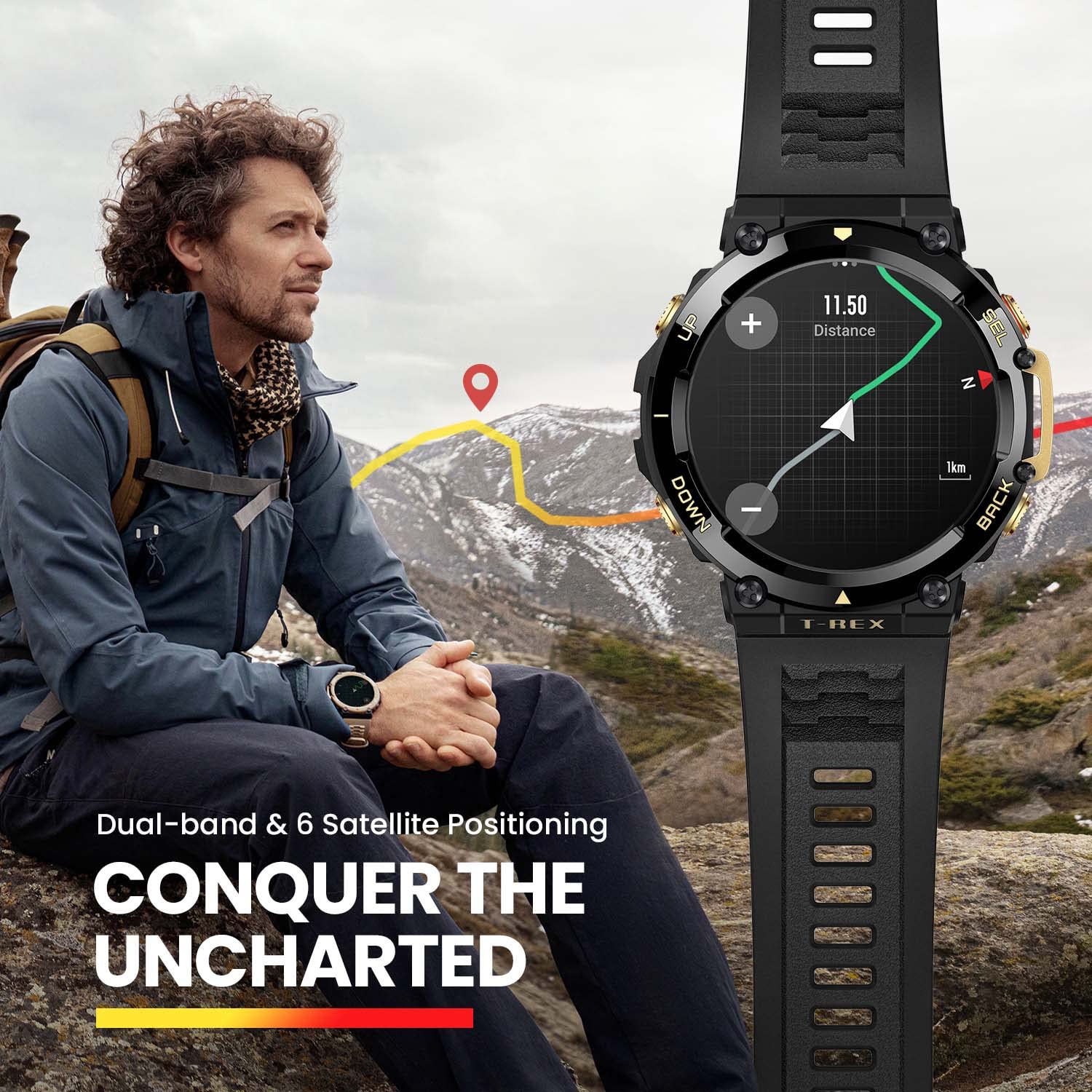 Foto 4 | Reloj Inteligente Amazfit T-rex 2 Robusto De 47 Mm, Duración De La Batería De 24 Días - Venta Internacional.