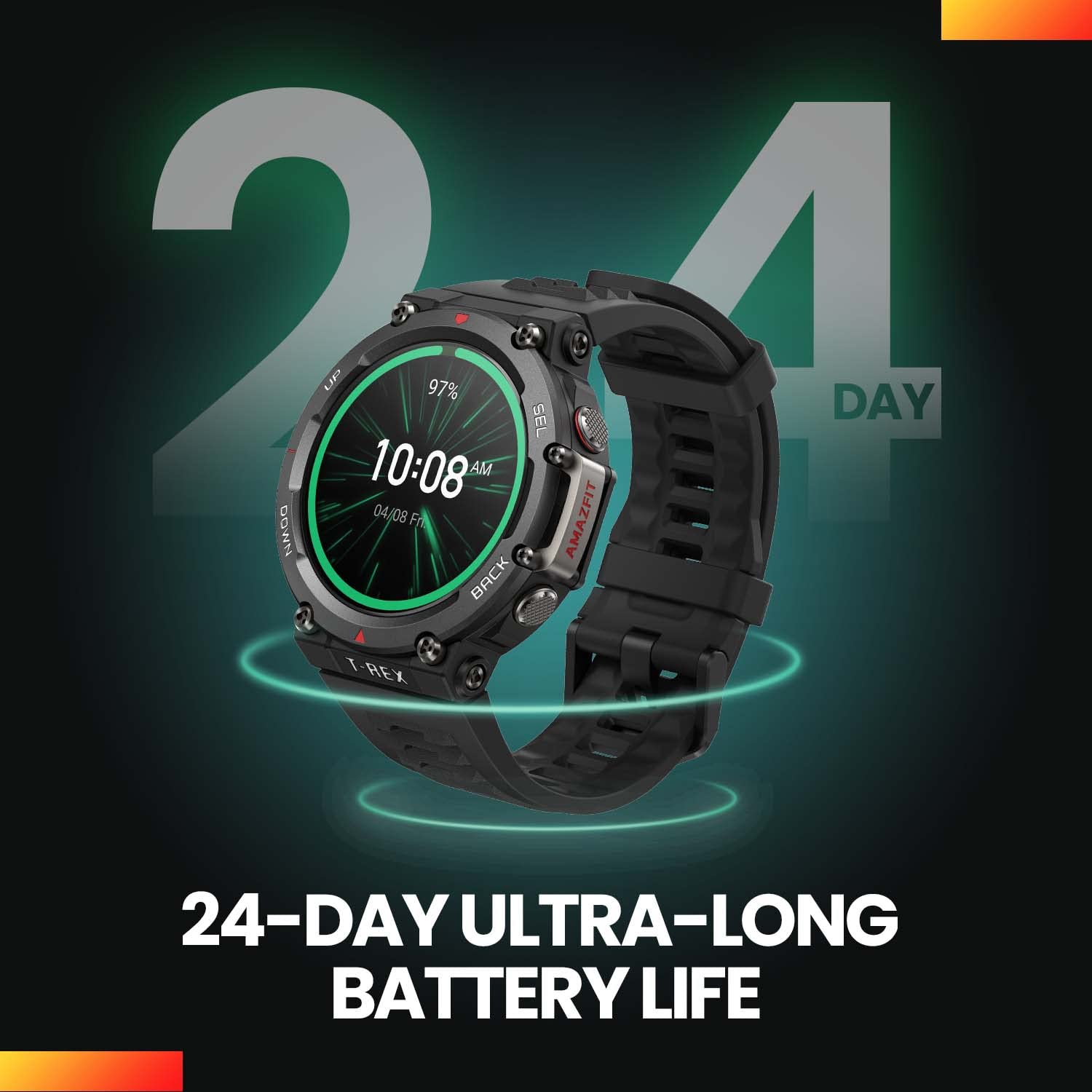 Foto 6 pulgar | Reloj Inteligente Amazfit T-rex 2 Robusto De 47 Mm, Duración De La Batería De 24 Días - Venta Internacional.
