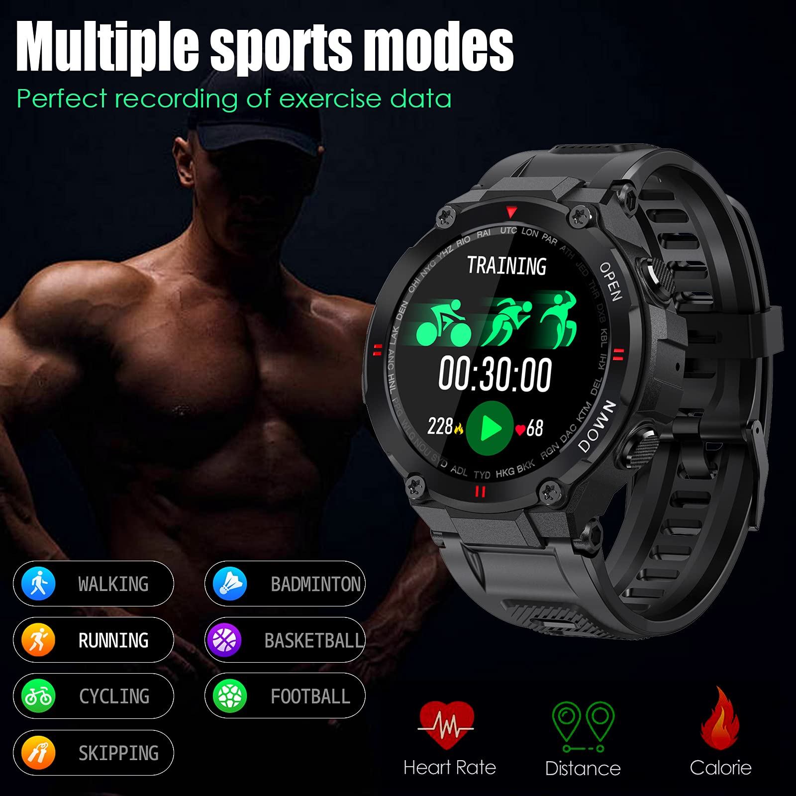 Foto 5 pulgar | Reloj Inteligente Eigiis Military Waterproof Bluetooth Para Hombre - Venta Internacional.