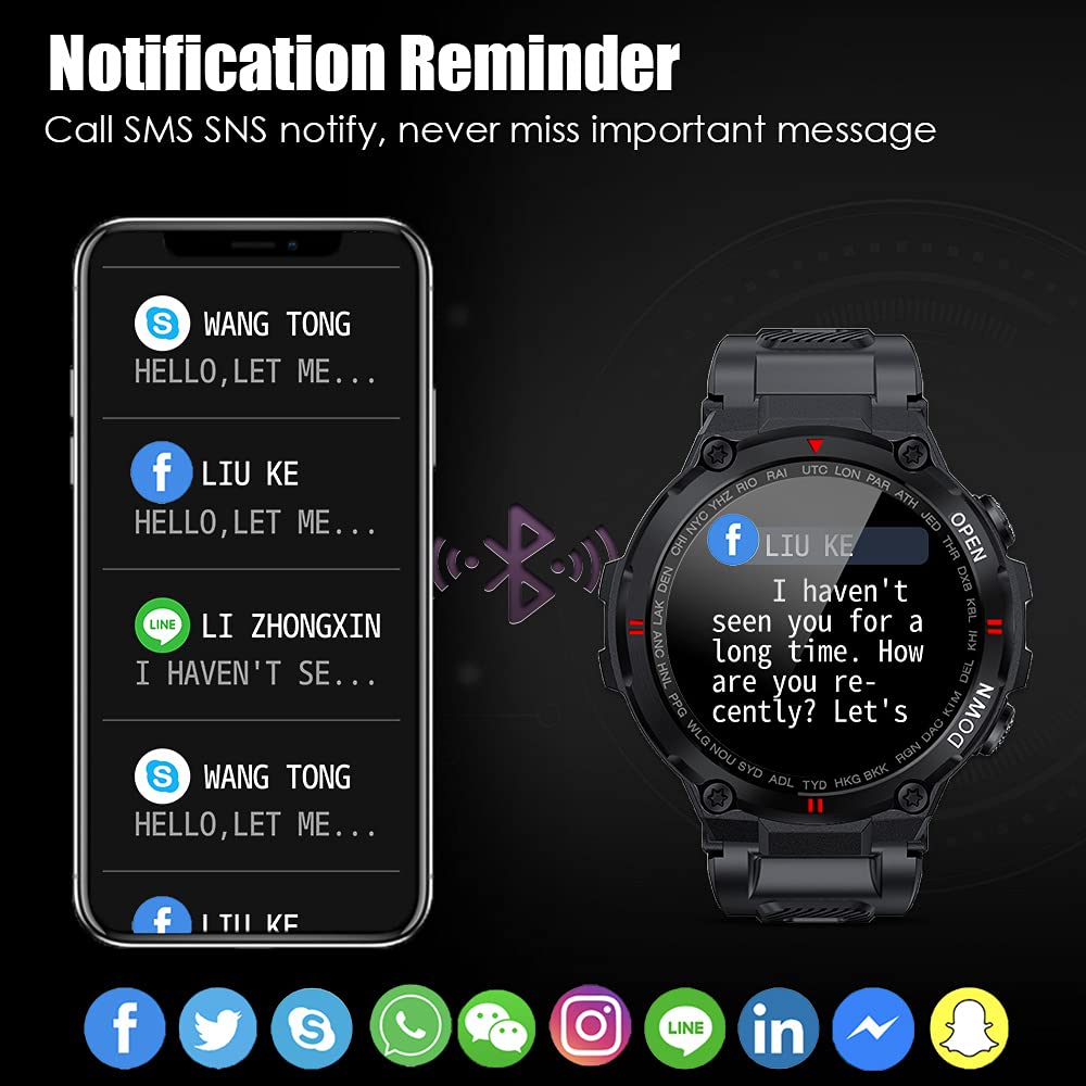 Foto 7 pulgar | Reloj Inteligente Eigiis Military Waterproof Bluetooth Para Hombre - Venta Internacional.