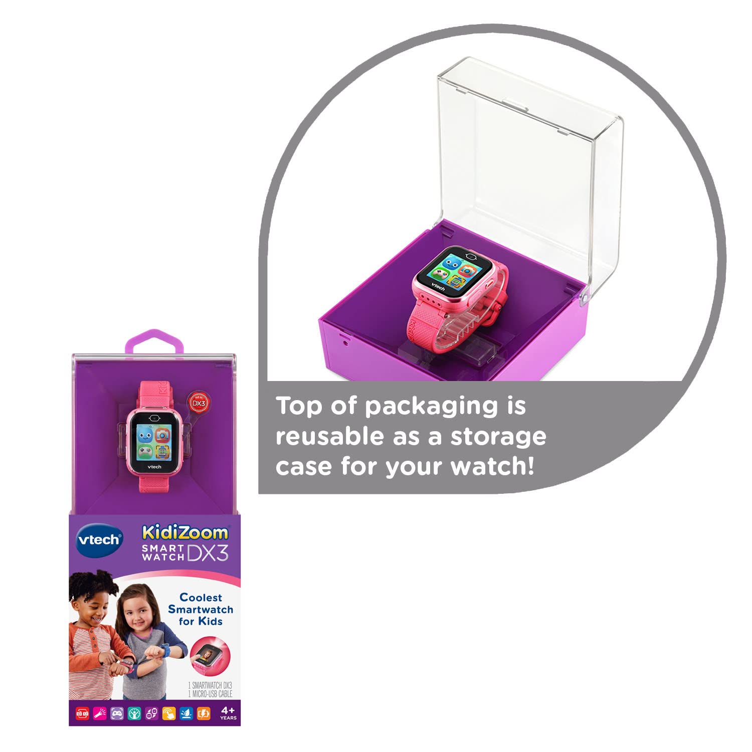 Foto 7 pulgar | Smartwatch Vtech Kidizoom Dx3 Para Niños, Rosa - Venta Internacional.