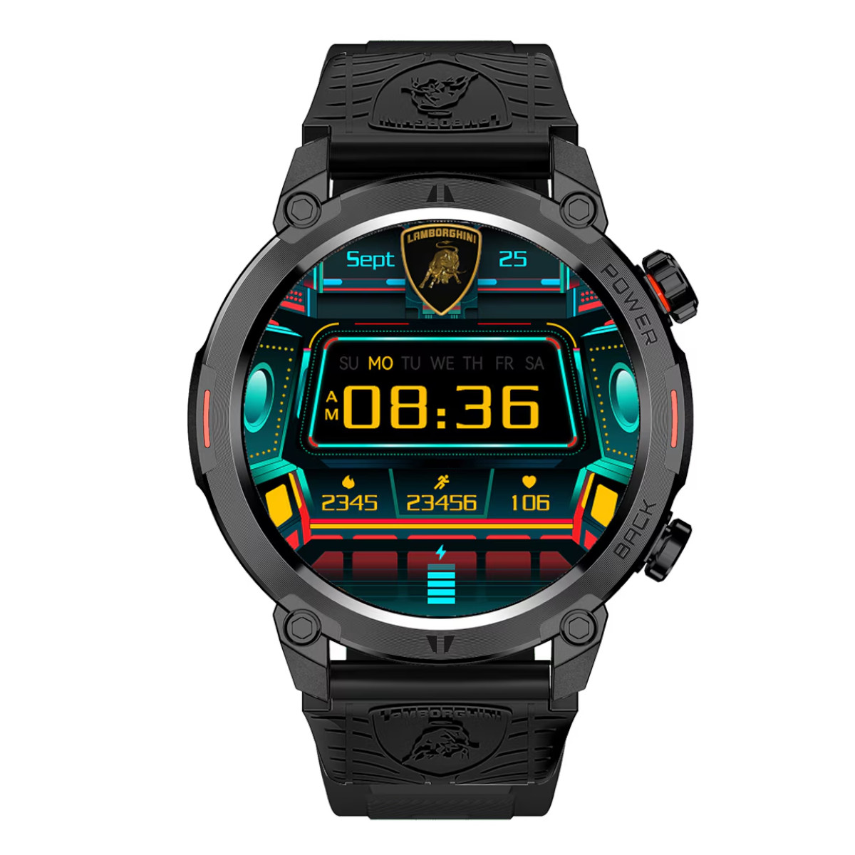 Foto 4 pulgar | Smartwatch Lamborghini Aventador Ultimae 1.39'' Certificación Ip64 Nero Nemesis