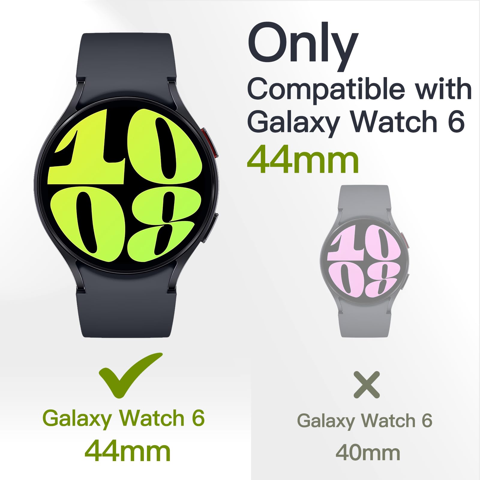 Foto 2 | Funda Protectora Con Protector De Pantalla Para Samsung Galaxy Watch 6 44 Mm Jetech, Paquete De 2 - Venta Internacional.