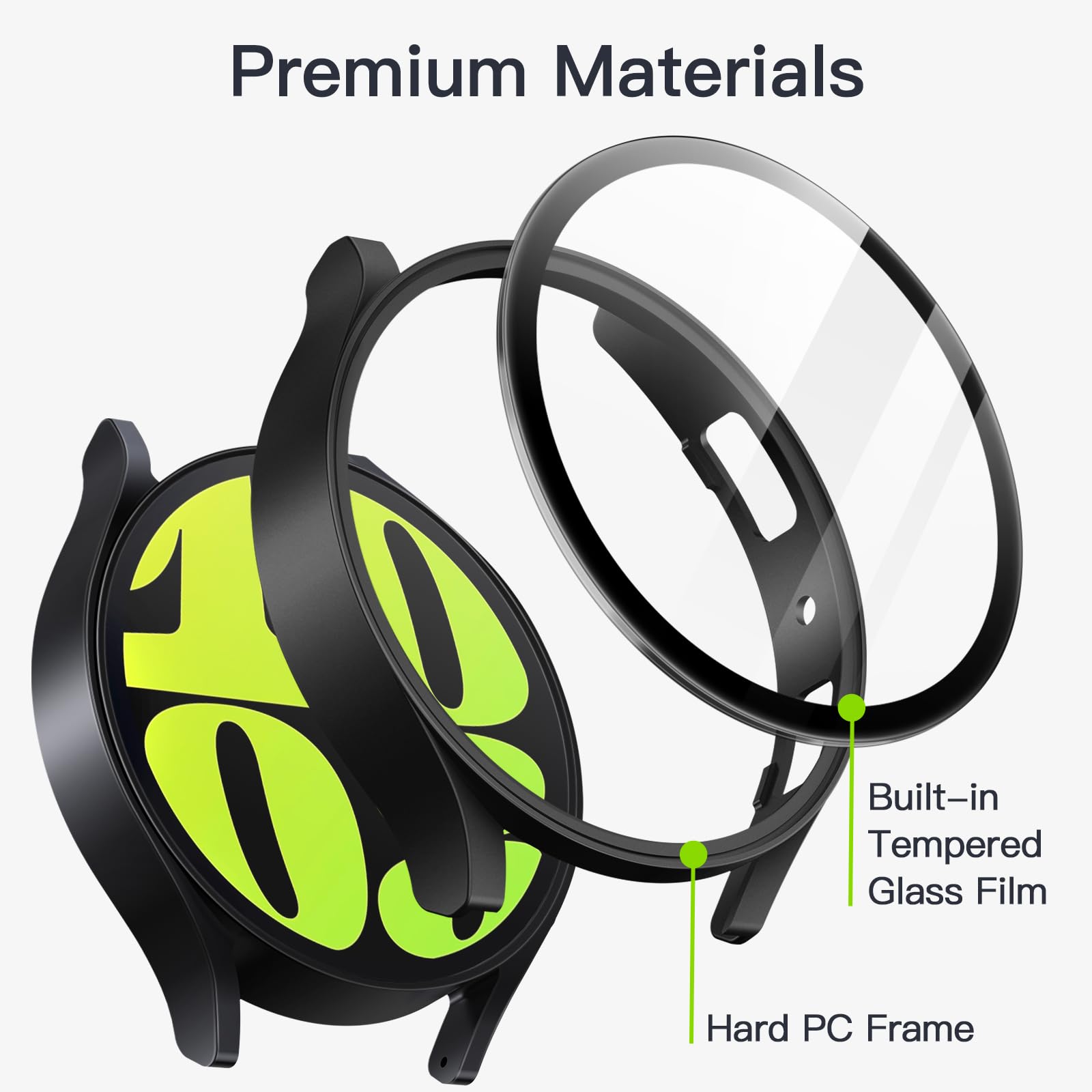 Foto 4 pulgar | Funda Protectora Con Protector De Pantalla Para Samsung Galaxy Watch 6 44 Mm Jetech, Paquete De 2 - Venta Internacional.