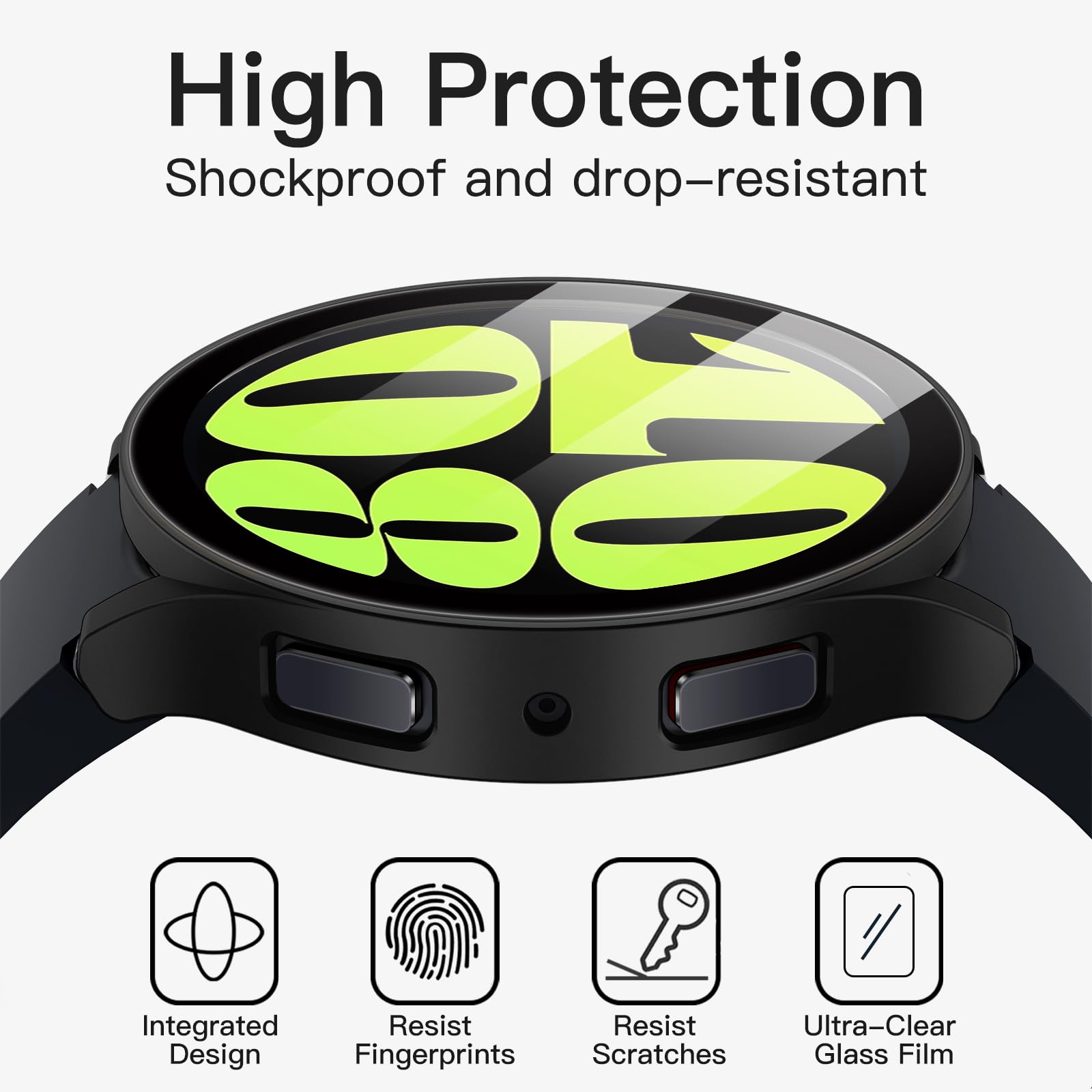 Foto 5 | Funda Protectora Con Protector De Pantalla Para Samsung Galaxy Watch 6 44 Mm Jetech, Paquete De 2 - Venta Internacional.